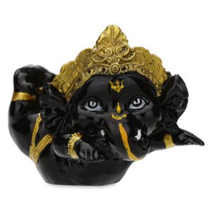 Flying Ganesha Idol Showpiece for Home Decor (Black) Polyresin - 3 Inch - Image 2