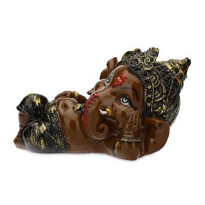 Sleeping Ganesha Idol Showpiece for Home Decor (Brown) Polyresin - 4 Inch - Image 2