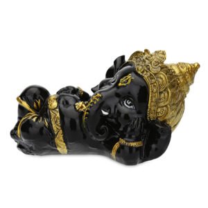Sleeping Ganesha Idol Showpiece for Home Decor (Black) Polyresin - 4 Inch - Image 2