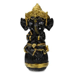 Musician Ganesha Idol Showpiece for Home Decor (Black) Polyresin - 6 Inch - Image 2
