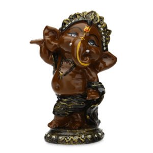 Dancing Ganesha Idol Showpiece for Home Decor (Brown) Polyresin - 5.5 Inch - Image 2