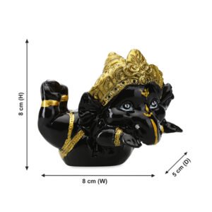 Flying Ganesha Idol Showpiece for Home Decor (Black) Polyresin - 3 Inch - Image 3