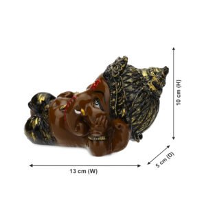 Sleeping Ganesha Idol Showpiece for Home Decor (Brown) Polyresin - 4 Inch - Image 3