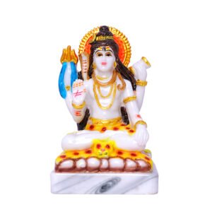 Lord Shiva Idol Showpiece (Multicolor) Marble - 6 Inch - Image 2