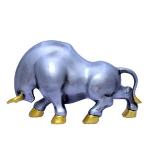 Bull Showpiece for Home Decor (Grey) Polyresin - 7 Inch - Image 2