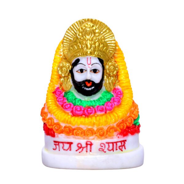 Shree Khatu Shyam Ji Idol – 8 cm (H) x 5 cm (L) x 4 cm (D) | Colorful Resin Statue for Home & Temple