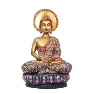 Lord Buddha Idol Showpiece for Home Decor (Golden) Polyresin – 10.5 Inch - Image 2