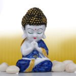 Baby Monk Buddha  Showpiece for Home Decor (Blue) Marble – 8 Inch