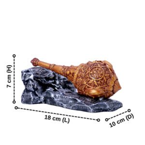 Hanuman Gada Idol Showpiece Espacially for Car Dashboad (Golden) Polyresin - 3 Inch - Image 3
