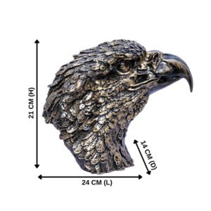Eagle Face Showpiece for Home Decor (Antique) Polyresin – 8.5 Inch - Image 3