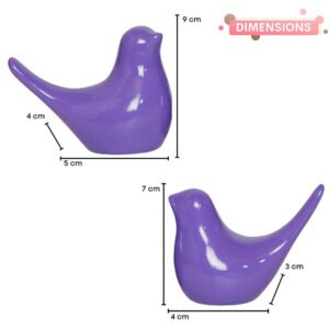 Creative Love Birds Showpiece for Home Decor (Purple) Polyresin – 3.5 Inch - Image 3