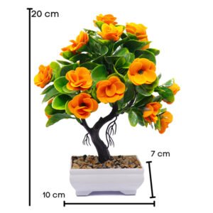 Yellow Rose Artificial Plant Showpiece for Home Decor (Plastic) – 10 Inch - Image 3