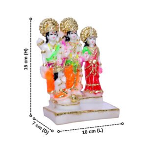 Ram Darbar Idol Showpiece for Home Decor (Golden Foil) Marble – 6 Inch - Image 3