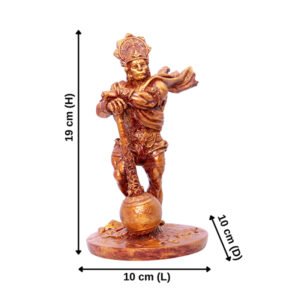 Bahubali Hanuman Idol Showpiece Espacially for Car Dashboad (Red & Golden) Polyresin - 8 Inch - Image 3