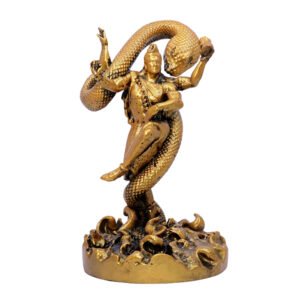 Tandav Lord Shiva Idol Statue Especially for Car Dashboard (Golden) Polyresin - 6 Inch - Image 2