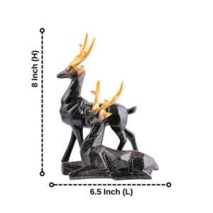 Black Deer Figurine Set – 8 Inch Modern Decor Piece - Image 3