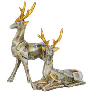 Deer Couple Resin Showpiece – 8 Inch Home Decor - Image 2