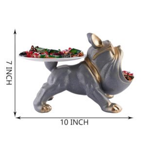 10-Inch Bulldog Candy Holder – Stylish Resin Dog Tray for Snacks & Décor - Image 3
