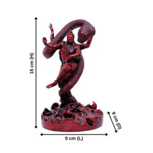 Tandav Lord Shiva Idol Statue Especially for Car Dashboard (Red) Polyresin - 6 Inch