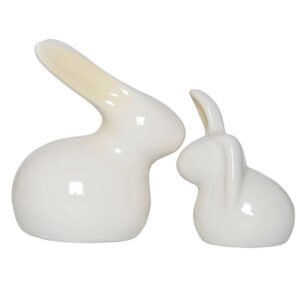 Rabbit Showpiece Set of 2 for Home Decor (Light Yellow) Polyresin – 5.5 Inch - Image 2