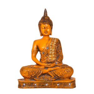 Meditation Buddha Showpiece for Home Decor (Mustard) Polyresin - 9.5 Inch - Image 2