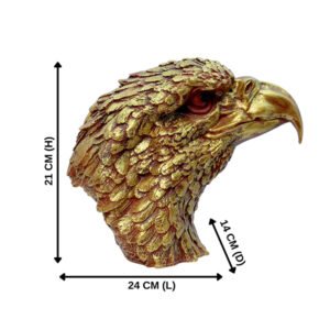 Eagle Face Showpiece for Home Decor (Antique) Polyresin – 8.5 Inch - Image 2