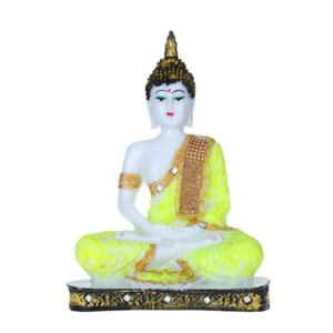 Meditation Buddha Showpiece for Home Decor (Neon) Marble - 9.5 Inch - Image 3