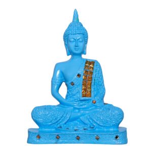 Meditation Buddha Showpiece for Home Decor (Blue) Polyresin - 9.5 Inch - Image 2