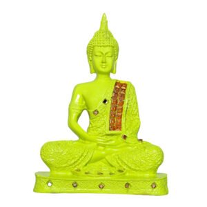 Meditation Buddha Showpiece for Home Decor (Neon) Polyresin - 9.5 Inch - Image 2