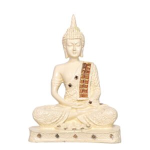Meditation Buddha Showpiece for Home Decor (Light Yellow) Polyresin - 9.5 Inch - Image 3