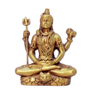 Lord Shiva Idol Statue Especially for Car Dashboard (Golden) Polyresin - 3 Inch - Image 2