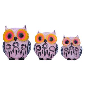 Handcrafted Blue Owl Figurine Set – Decorative Showpiece with Three Different Sizes (Large: 13cm H x 11cm L x 8cm D, Medium: 11cm H x 9cm L x 7cm D, Small: 9.5cm H x 8cm L x 6cm D) - Image 3