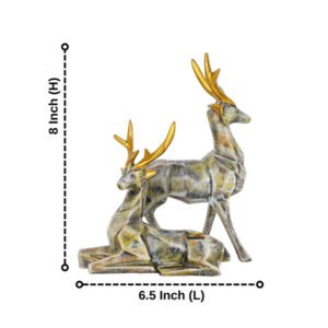 Deer Couple Resin Showpiece – 8 Inch Home Decor - Image 3