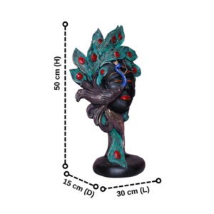 Antique Krishna Idol Showpiece for Home Decor (Polyresin) - 20 Inch - Image 3