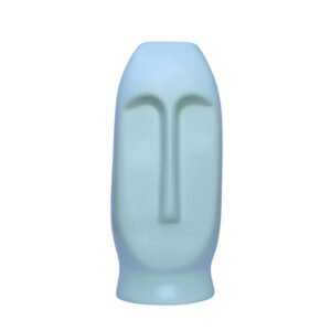 Human Face Flower Vases for Home Decor (Light Green) Polyresin – 9.5 Inch - Image 2