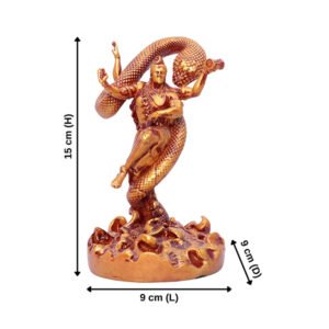 Tandav Lord Shiva Idol Statue Especially for Car Dashboard (Golden) Polyresin - 6 Inch - Image 3