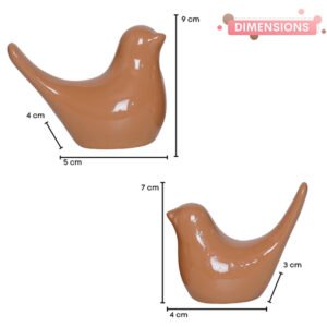 Creative Love Birds Showpiece for Home Decor (Brown) Polyresin – 3.5 Inch - Image 3