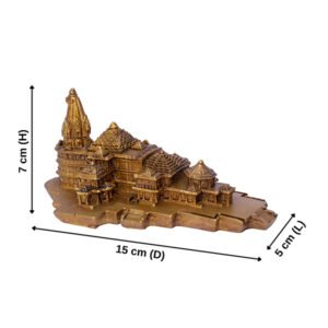 Ayodhya Shri Ram Mandir for Home Decor (Golden) Polyresin – 3 Inch - Image 3