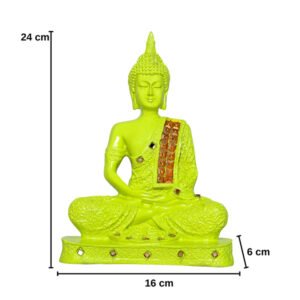 Meditation Buddha Showpiece for Home Decor (Neon) Polyresin - 9.5 Inch - Image 3