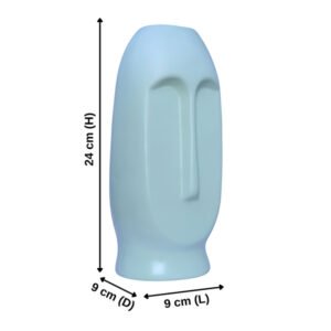 Human Face Flower Vases for Home Decor (Light Green) Polyresin – 9.5 Inch - Image 3