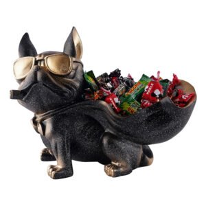 7-Inch French Bulldog Candy Holder – Cool Resin Dog Snack Bowl