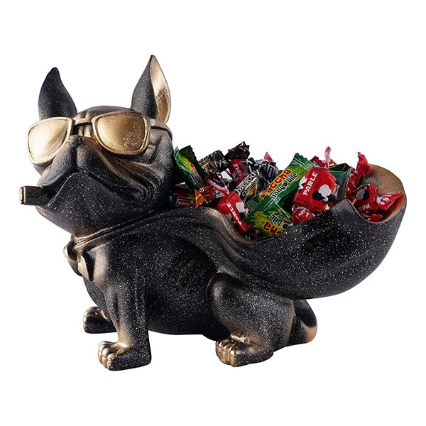 7-Inch French Bulldog Candy Holder – Cool Resin Dog Snack Bowl