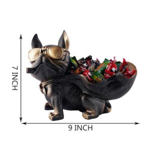 7-Inch French Bulldog Candy Holder – Cool Resin Dog Snack Bowl