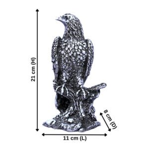 Mighty Eagle Showpiece for Home Decor (Black & White) Polyresin – 8 Inch - Image 2