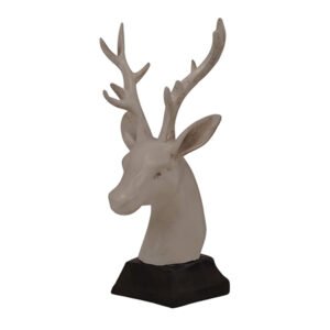 Deer Face Showpiece for Home Decor (Cream) Polyresin – 6 Inch - Image 2