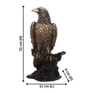 Mighty Eagle Showpiece for Home Decor (Antique Gold) Polyresin – 8 Inch - Image 3