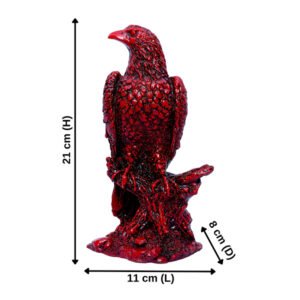Mighty Eagle Showpiece for Home Decor (Red) Polyresin – 8 Inch - Image 3