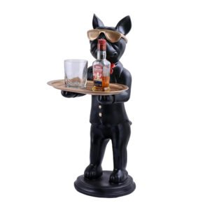 26-Inch French Bulldog Butler Statue – Luxury Resin Serving Tray - Image 2