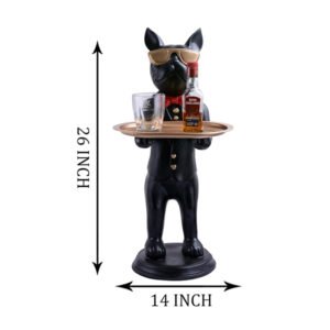 26-Inch French Bulldog Butler Statue – Luxury Resin Serving Tray - Image 3
