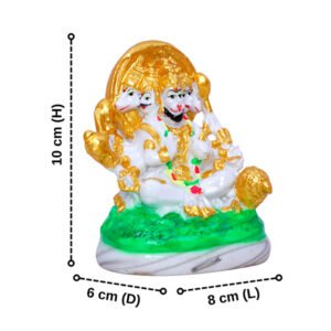 Lord Dattatreya Idol | Decorative Marble Base Statue | Religious Home Temple, Car Dashboard, Office Desk Showpiece | 10 cm Height - Image 3